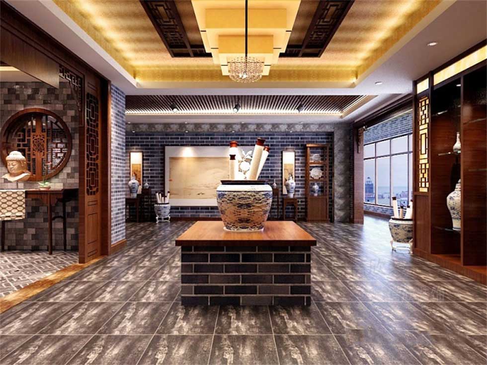 中式古玩字畫展廳正廳裝修設計 中式古玩字畫展廳正廳裝修設計