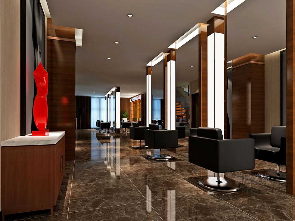 深圳現(xiàn)代中式美發(fā)店造型區(qū)裝修設計