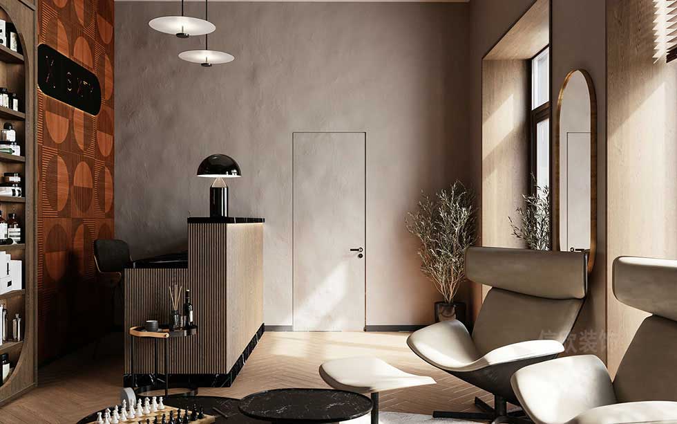 100平方復古風美發店背景墻裝修設計 100平方復古風美發店背景墻裝修設計