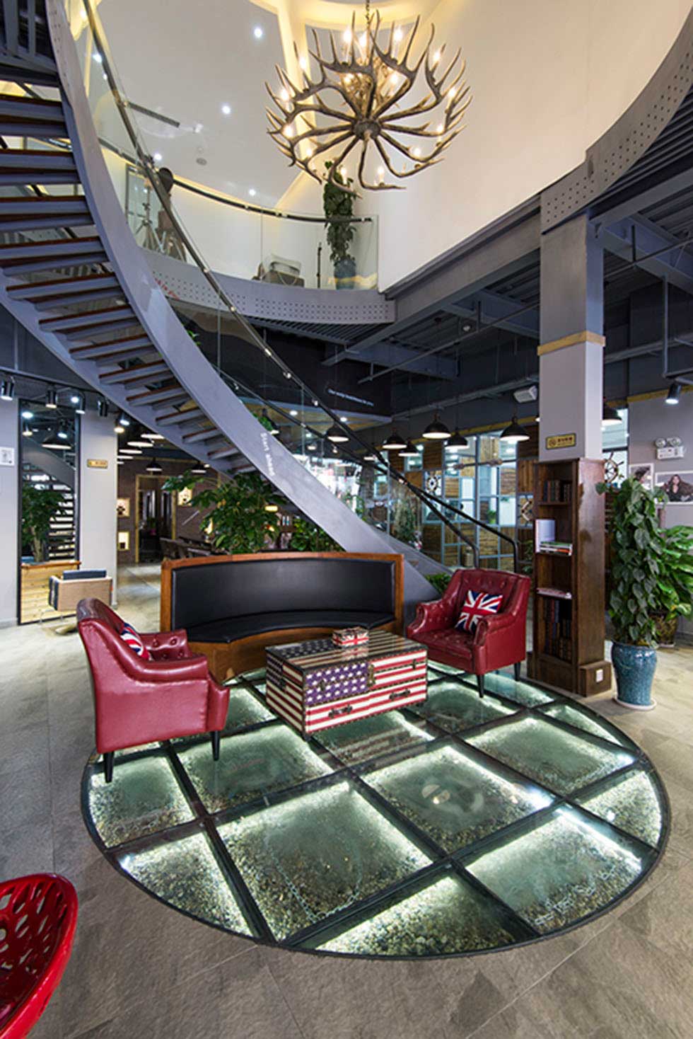 深圳福田美容美發(fā)養(yǎng)生店一樓大廳裝修