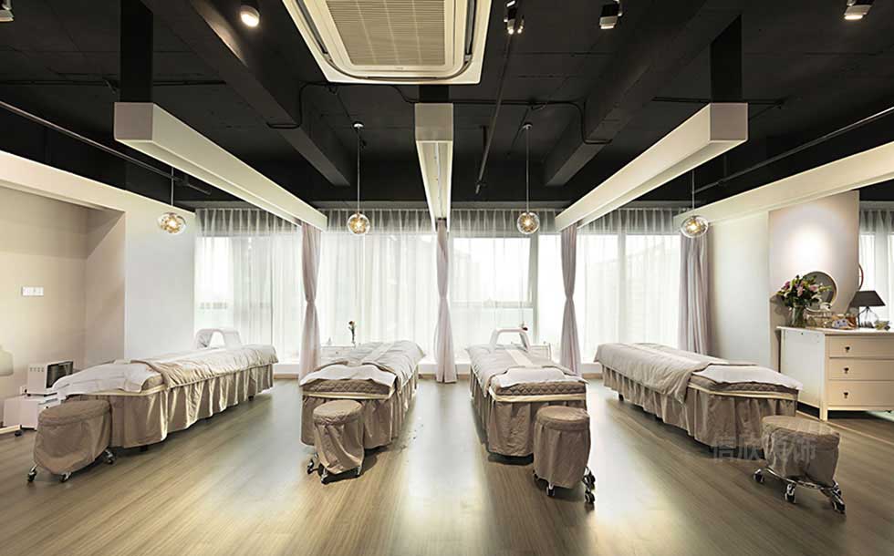 黑色時(shí)尚美容店美容區(qū)裝修設(shè)計(jì)