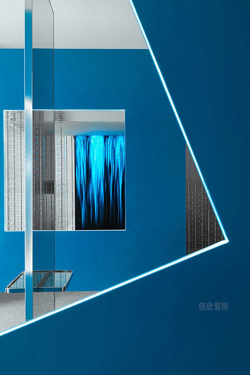 深圳福田藍色的美發會所裝修設計 深圳福田藍色的美發會所裝修設計