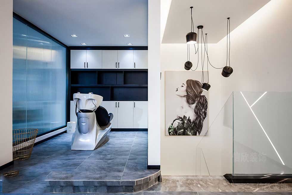 深圳時尚造型工作室洗頭區(qū)裝修設(shè)計(jì)