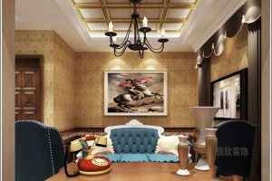 古典休息區(qū)天花水晶吊頂墻紙創(chuàng)意設(shè)計(jì)全屋定制精品房效果