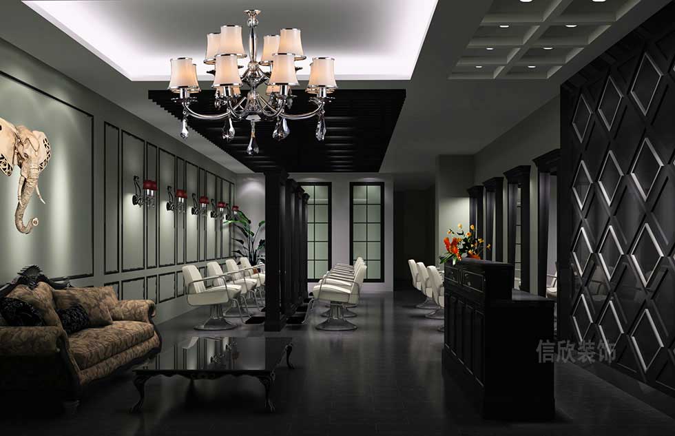 深圳剪藝理發(fā)店大廳裝修設(shè)計