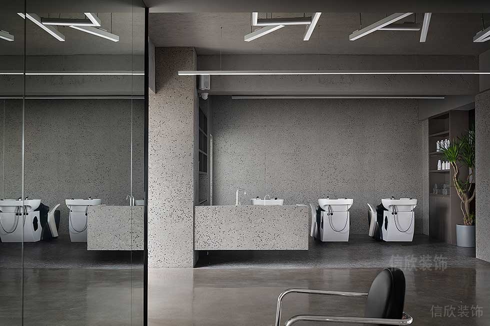 現(xiàn)代工業(yè)風(fēng)理發(fā)店大廳裝修設(shè)計