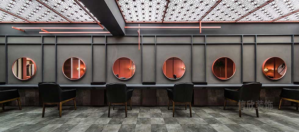 深圳寶安紅色美發店剪發區裝修設計 深圳寶安紅色美發店剪發區裝修設計