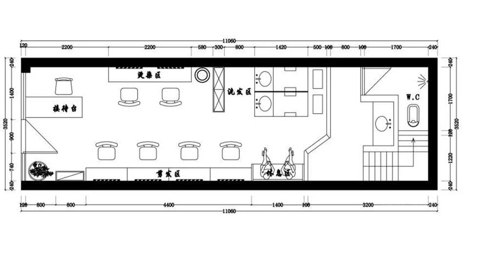 深圳龍華美發(fā)店平面布置圖 深圳龍華美發(fā)店平面布置圖