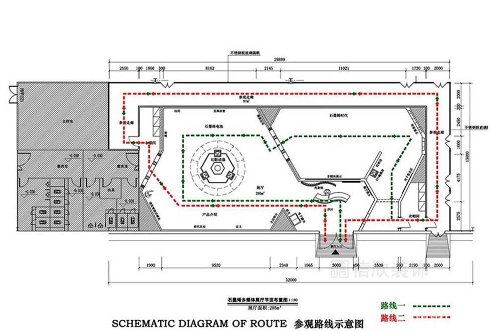 高科技企業(yè)展廳平面布置圖