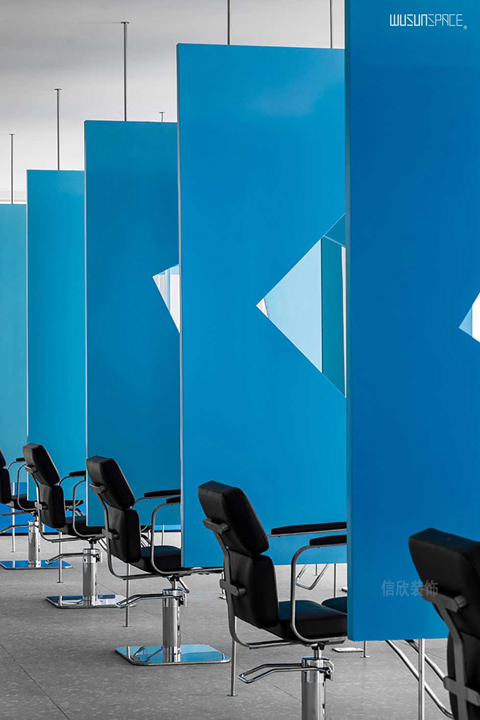 深圳福田藍色的美發會所裝修設計 深圳福田藍色的美發會所裝修設計