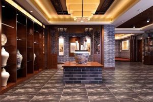 中國畫店鋪裝修設計培訓機構大廳兒童啟蒙教育中心裝修效果圖