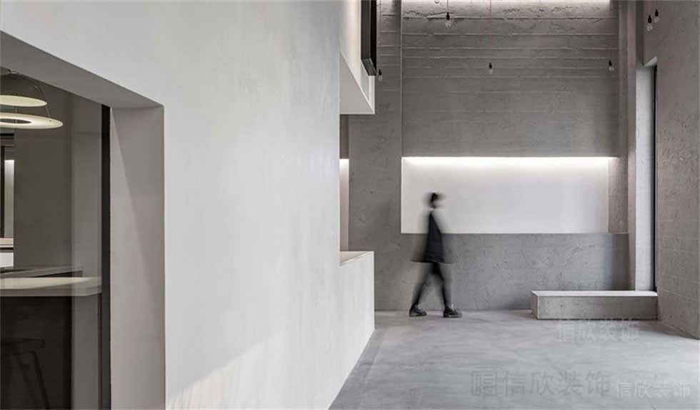 灰色調(diào)工業(yè)風(fēng)現(xiàn)代簡約過道裝修設(shè)計(jì)辦公室