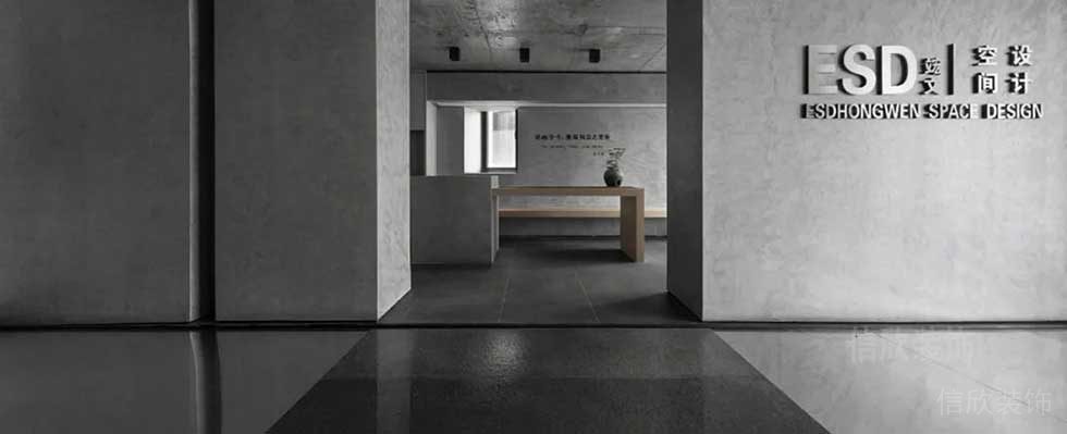 極簡風(fēng)格商務(wù)辦公室前廳過道空間裝修圖