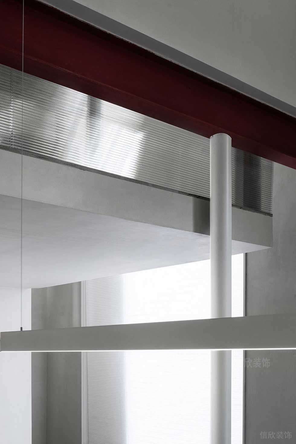 簡約風格辦公室線條燈效果圖