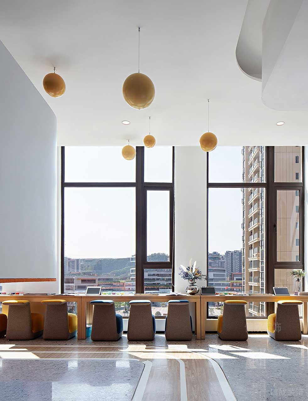 簡約風格公司窗邊辦公區(qū)效果圖