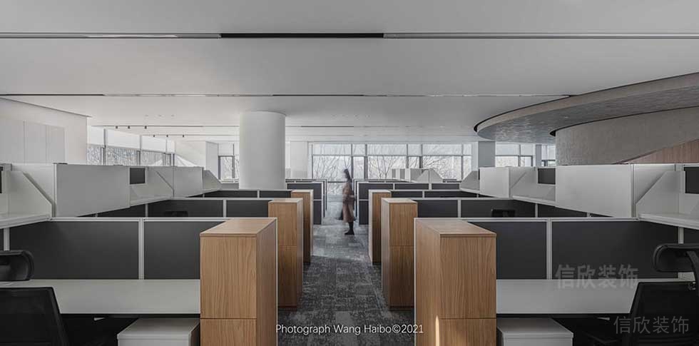 簡約風格公司卡座辦公區(qū)裝修圖