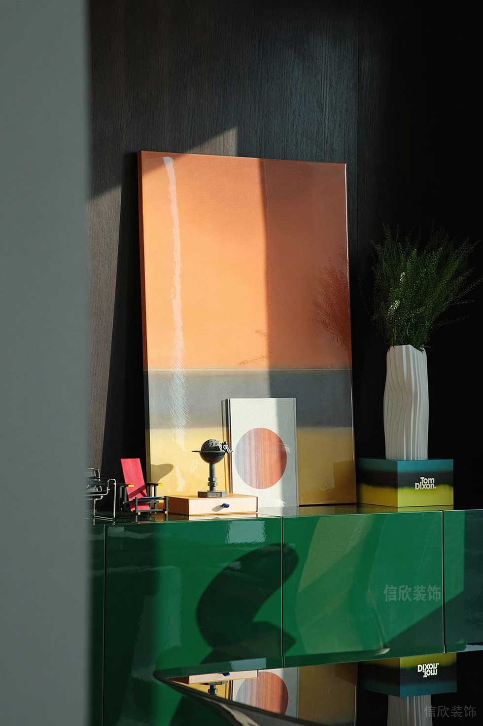 現代北歐風辦公室玄關藝術陳設效果圖