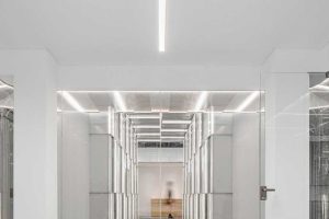 現(xiàn)代風(fēng)格商務(wù)辦公室走廊藝術(shù)燈光效果圖