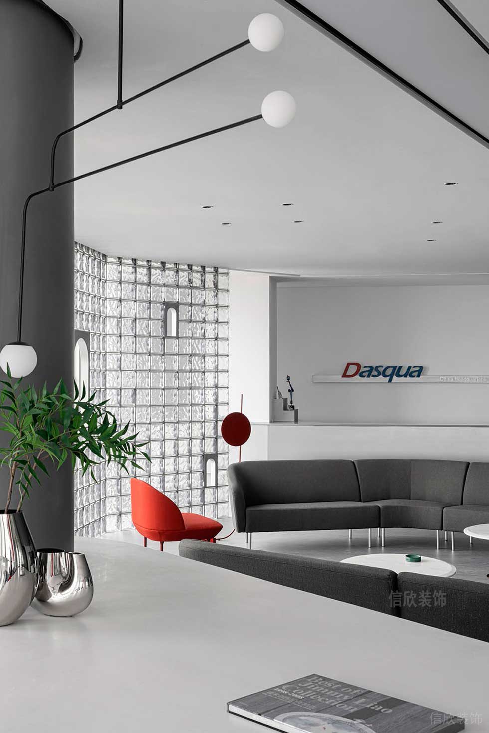 現(xiàn)代簡約風(fēng)格企業(yè)辦公室接待區(qū)效果圖