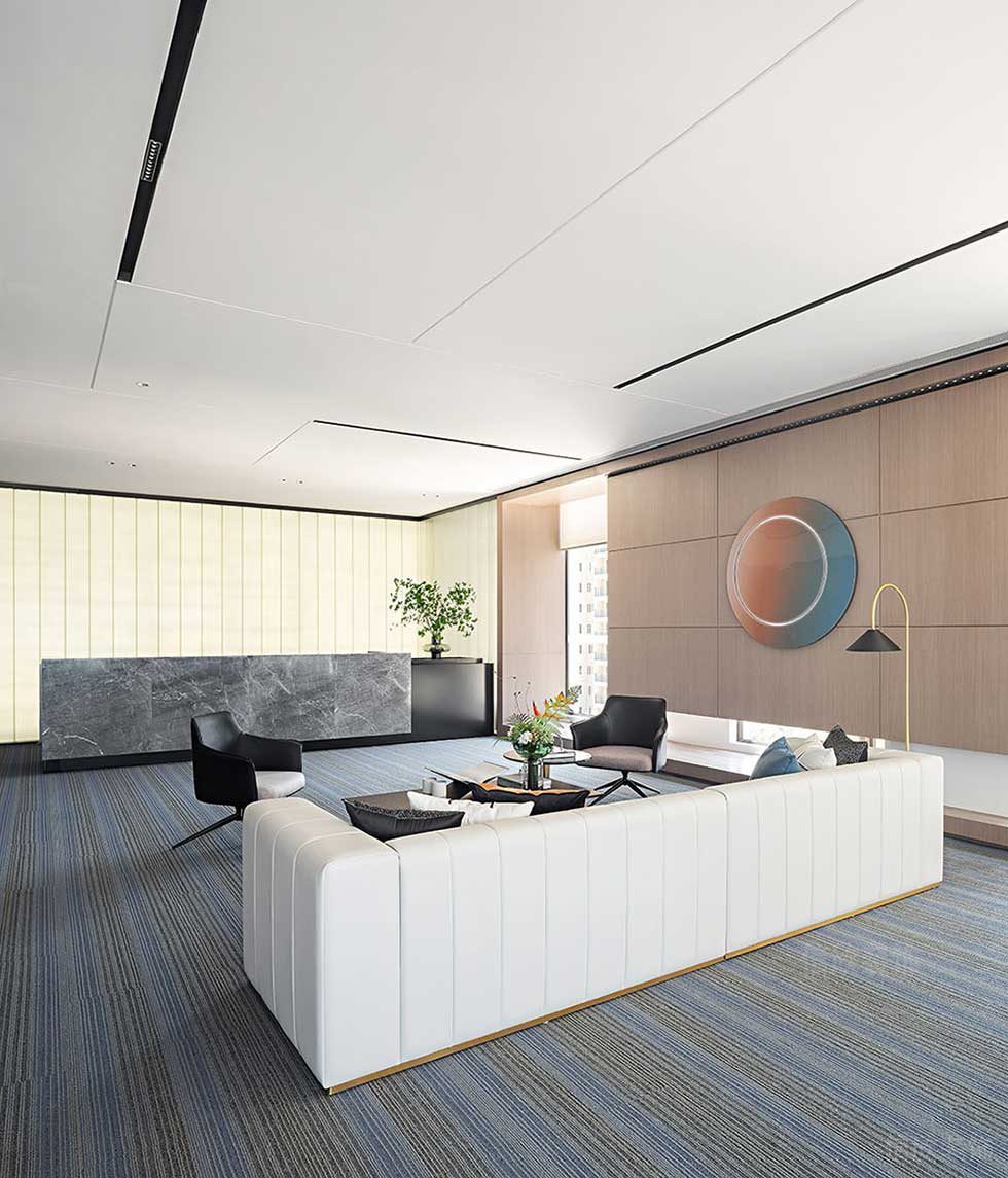 現(xiàn)代簡(jiǎn)約風(fēng)格企業(yè)辦公室前廳等候區(qū)效果圖