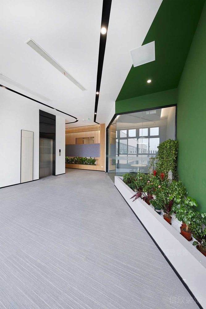 現(xiàn)代簡(jiǎn)約風(fēng)格商務(wù)辦公室電梯廳效果圖