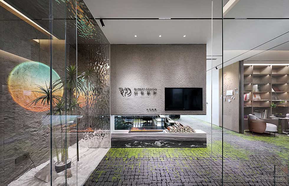 現(xiàn)代簡(jiǎn)約風(fēng)格商務(wù)辦公室前廳裝修圖