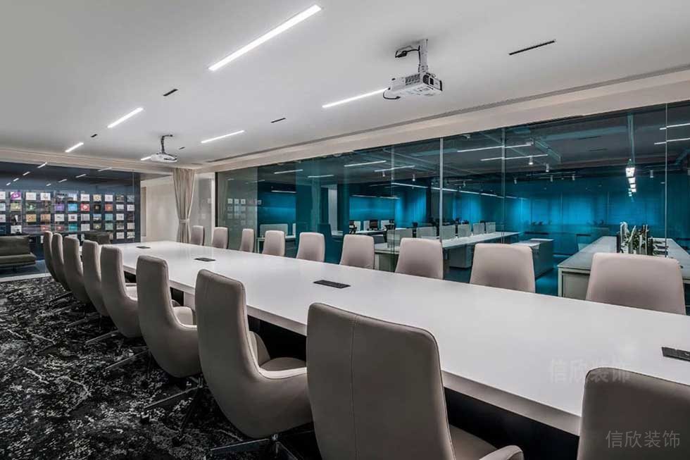 現代簡約風格公司案例大型會議室裝修圖