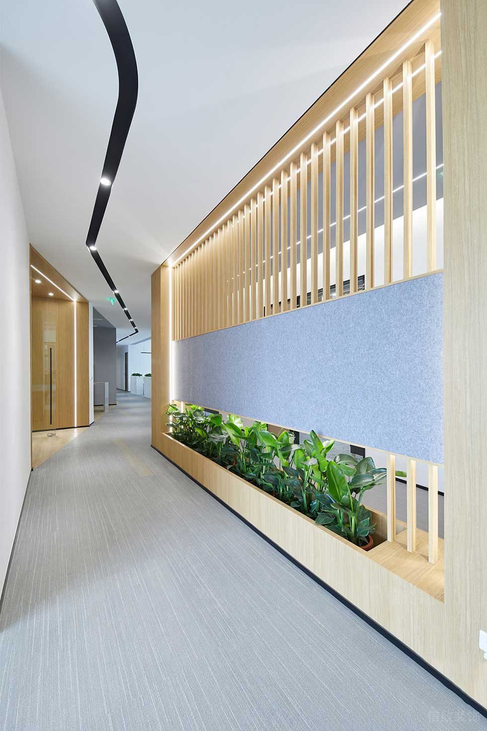 現代簡約風格走廊綠植裝飾設計圖