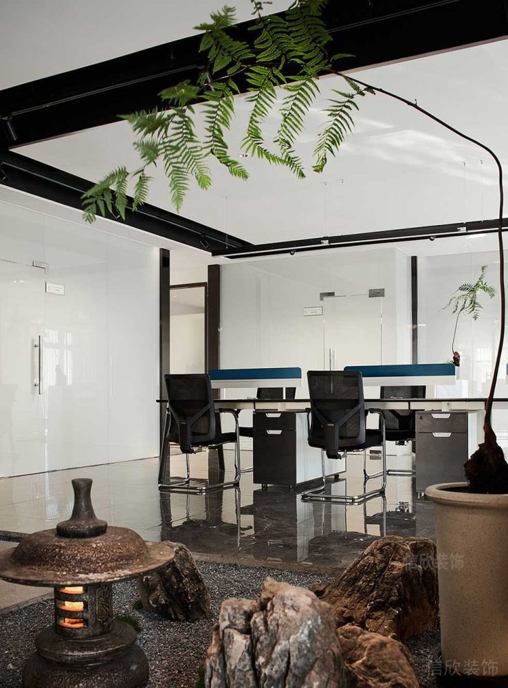 新中式風格公司園林特色辦公區裝修圖