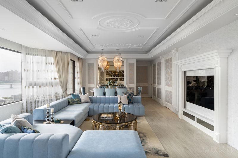 深圳鹽田家庭新房裝修設(shè)計客廳效果圖