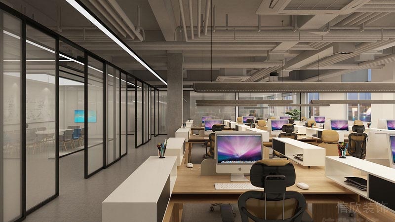 深圳龍華工業風辦公室裝修辦公區設計