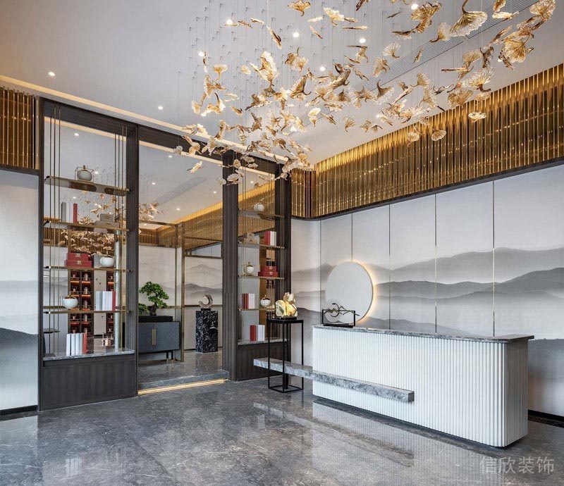 深圳龍崗餐飲店裝修圖前臺(tái)服務(wù)區(qū)