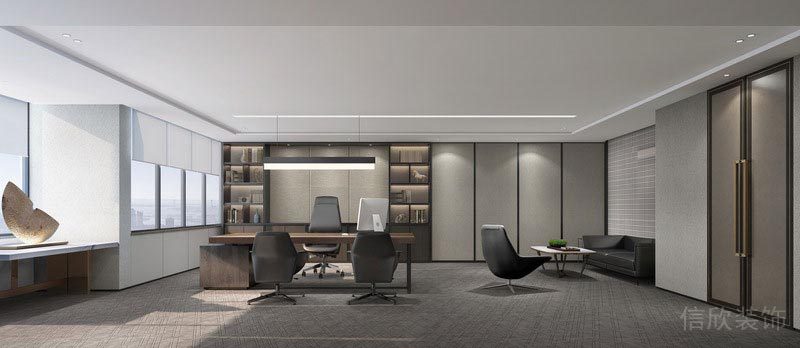 深圳龍崗辦公室裝修設(shè)計總裁辦公室效果圖