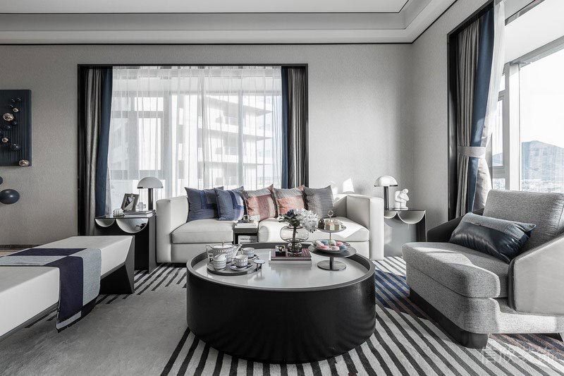 深圳寶安潤(rùn)科華府家居新房現(xiàn)代風(fēng)格裝修設(shè)計(jì)案例 客廳