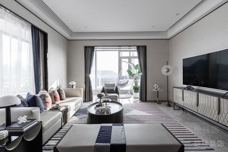 深圳寶安潤(rùn)科華府家居新房現(xiàn)代風(fēng)格裝修設(shè)計(jì)案例 客廳