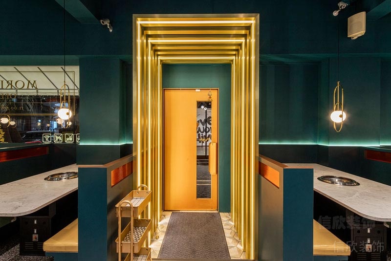 深圳東門餐飲裝修設(shè)計公司案例造型門框