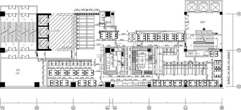 深圳福田自助餐廳裝修設(shè)計平面布置圖