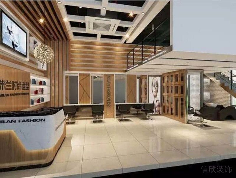 深圳羅湖現(xiàn)代工業(yè)風美發(fā)店裝飾裝修設(shè)計剪發(fā)區(qū)