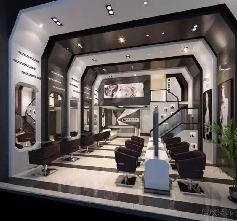 深圳羅湖現(xiàn)代工業(yè)風美發(fā)店裝飾裝修設(shè)計空間造型