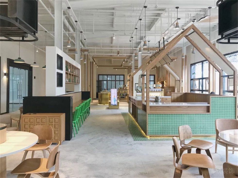 深圳南山工業(yè)風(fēng)餐飲店裝修設(shè)計大廳效果圖