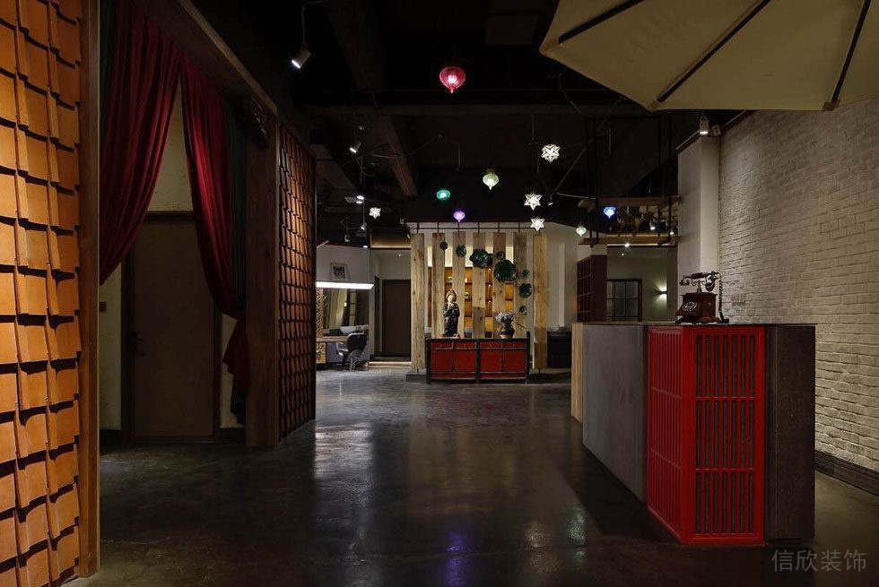 深圳鹽田美發(fā)店前臺裝修設計