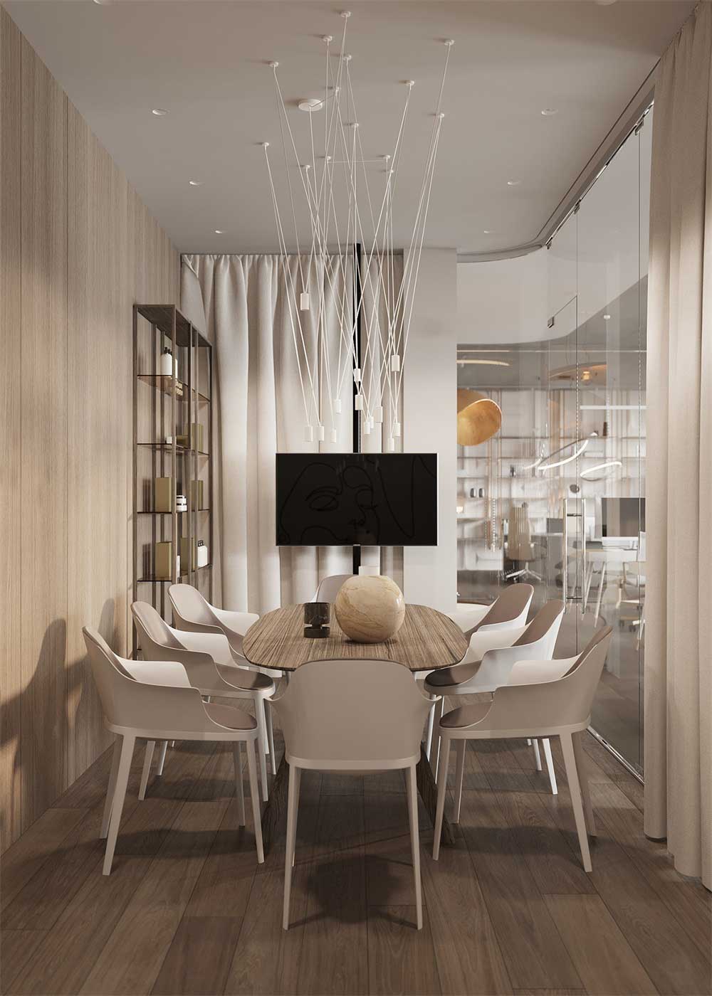 深圳羅湖500平方簡(jiǎn)約風(fēng)格辦公室裝修會(huì)議室