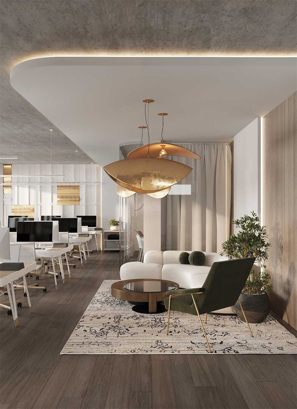 深圳羅湖500平方簡(jiǎn)約風(fēng)格辦公室裝修接待區(qū)