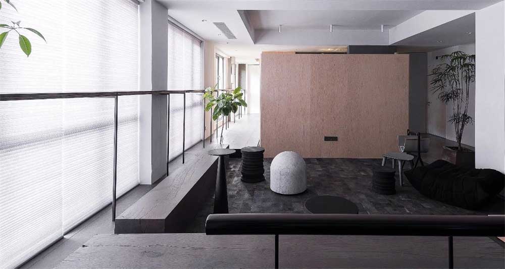 深圳市羅湖1600平原木風辦公室裝修設計接待區