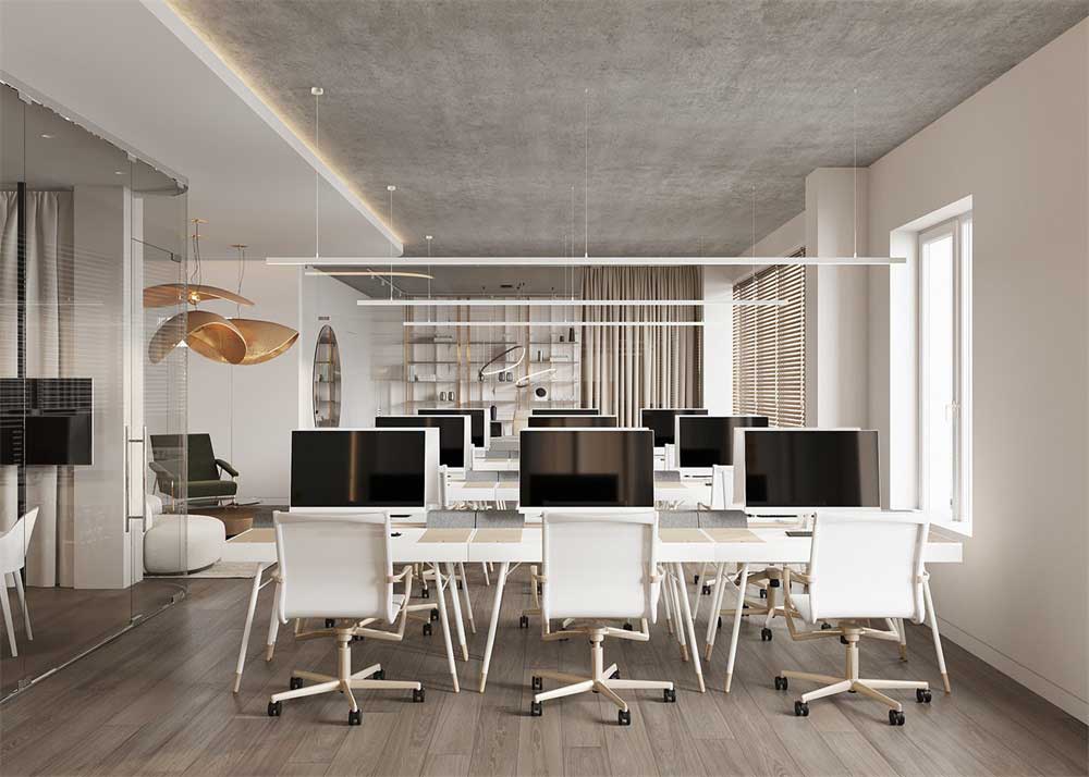 深圳羅湖500平方簡(jiǎn)約風(fēng)格辦公室裝修辦公區(qū)