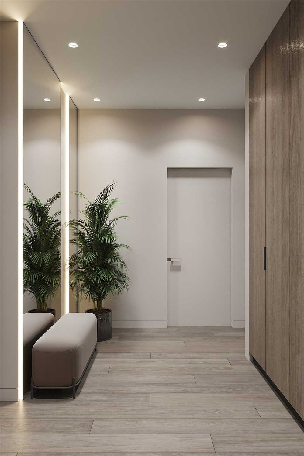 深圳羅湖500平方簡(jiǎn)約風(fēng)格辦公室裝修玄關(guān)區(qū)隱形入戶門