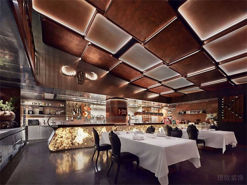 深圳龍華簡約美式風格私房菜餐飲店裝修設(shè)計用餐區(qū)效果圖