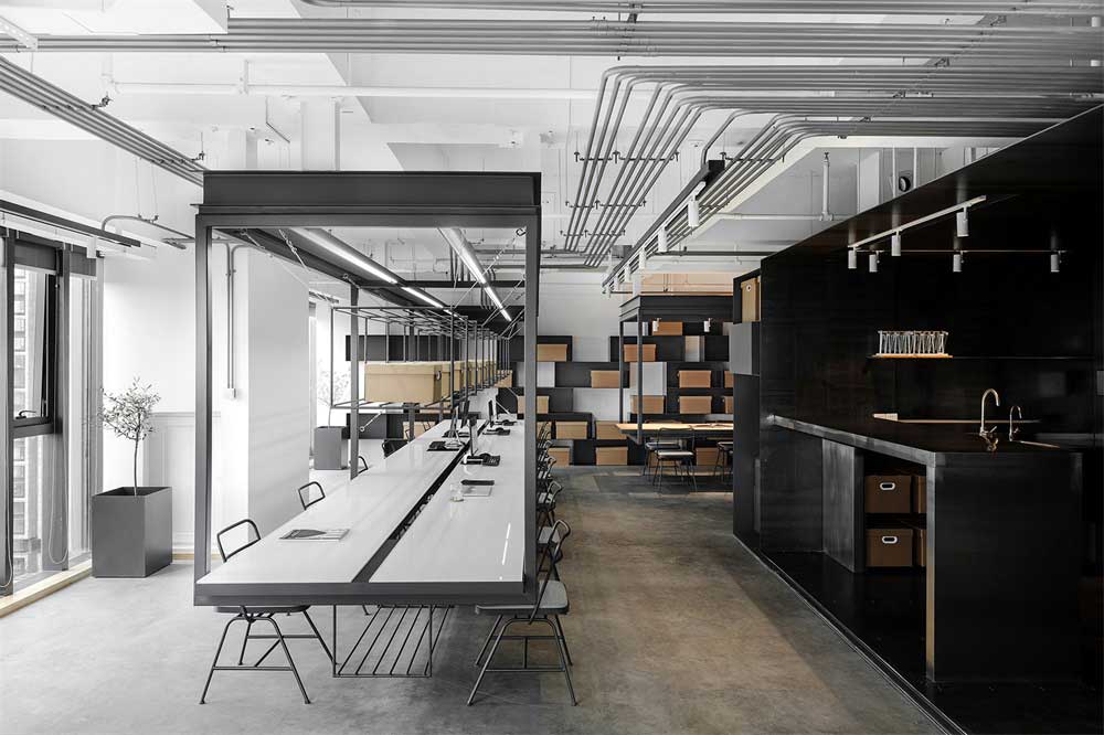 400平深圳市龍華工業(yè)風辦公室裝修吧臺 400平深圳市龍華工業(yè)風辦公室裝修吧臺