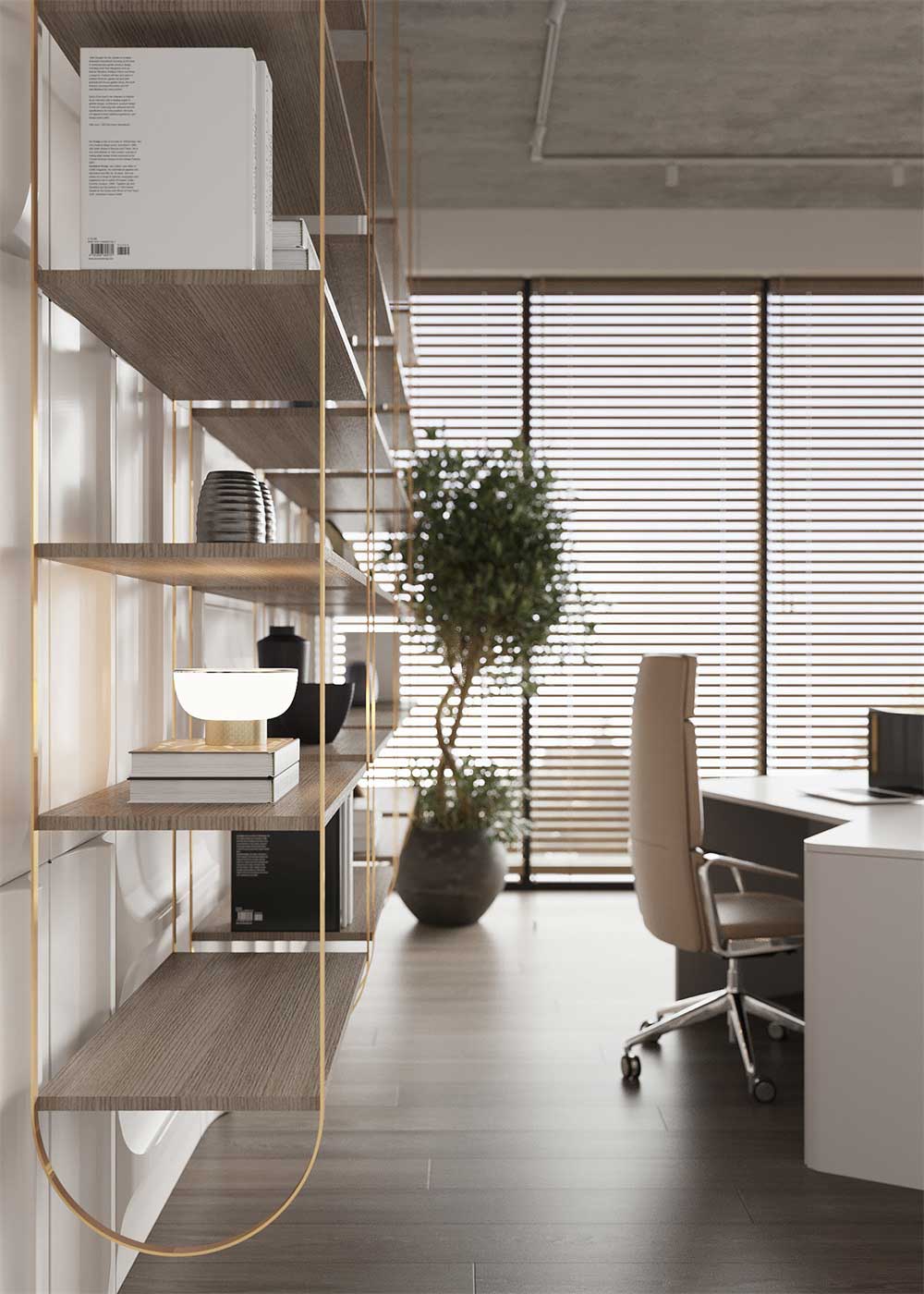 深圳羅湖500平方簡(jiǎn)約風(fēng)格辦公室裝修管理層辦公室鋁合金百葉窗簾