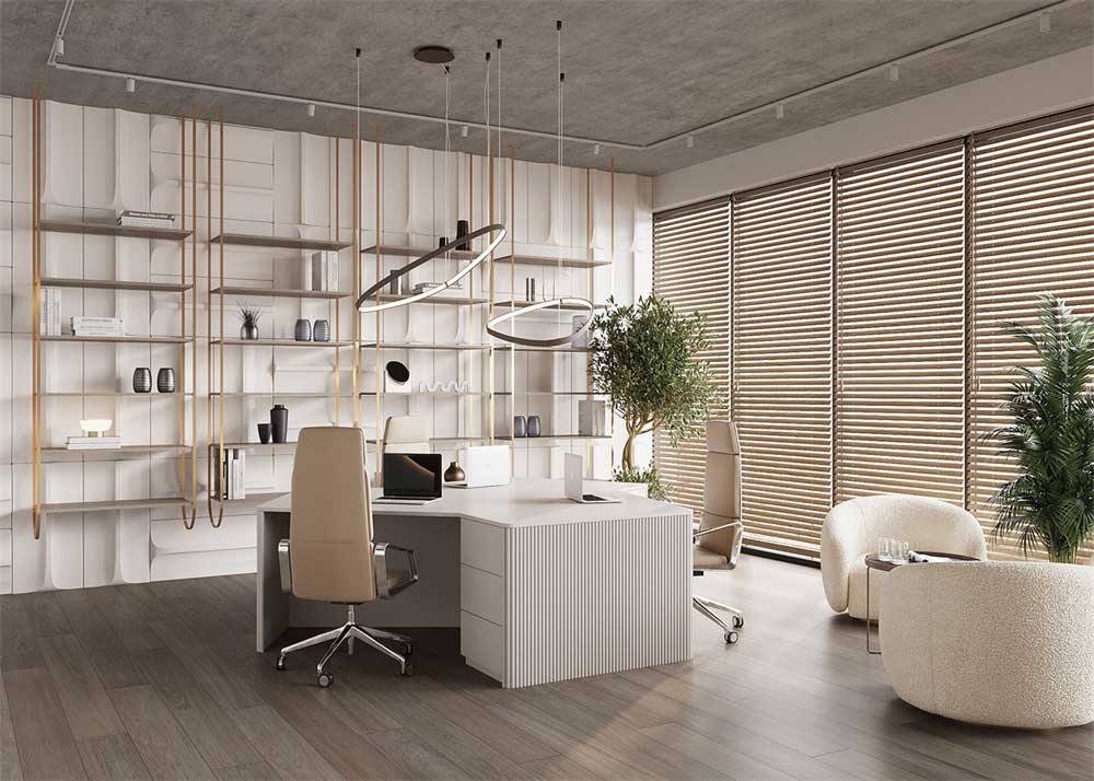 深圳羅湖500平方簡(jiǎn)約風(fēng)格辦公室裝修管理層辦公室裝飾展示架